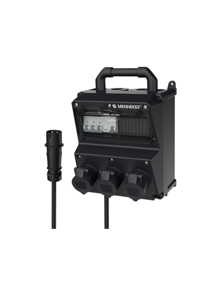 Quadro portatile Mennekes 16A in policarbonato nero IP44