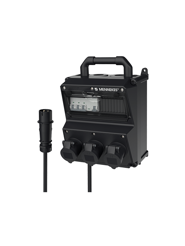 Quadro portatile Mennekes 16A in policarbonato nero IP44