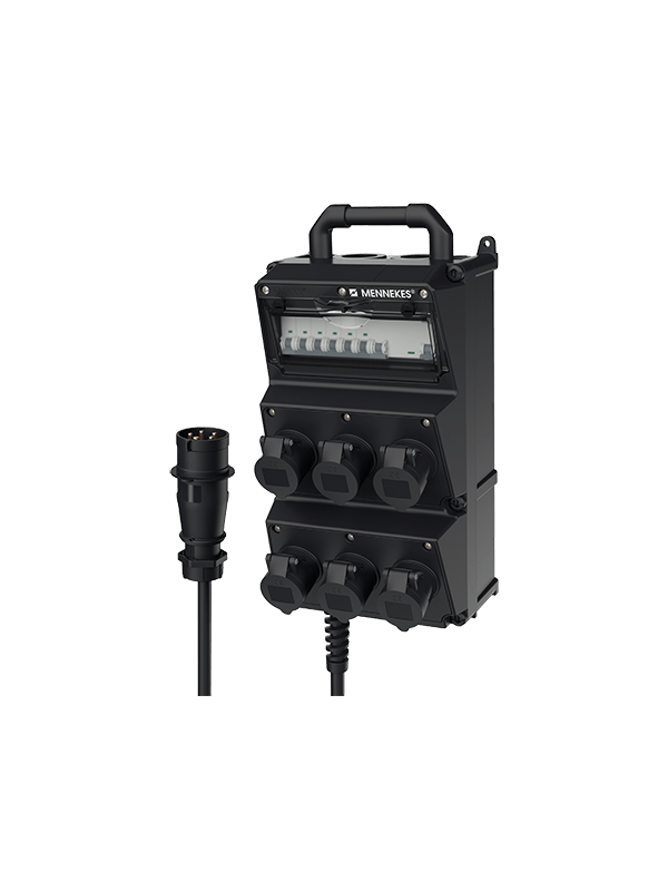 Quadro portatile Mennekes 32A in policarbonato nero IP44