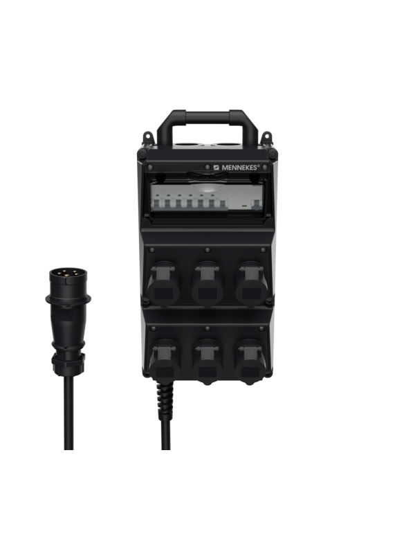 Quadro portatile Mennekes 32A in policarbonato nero IP44