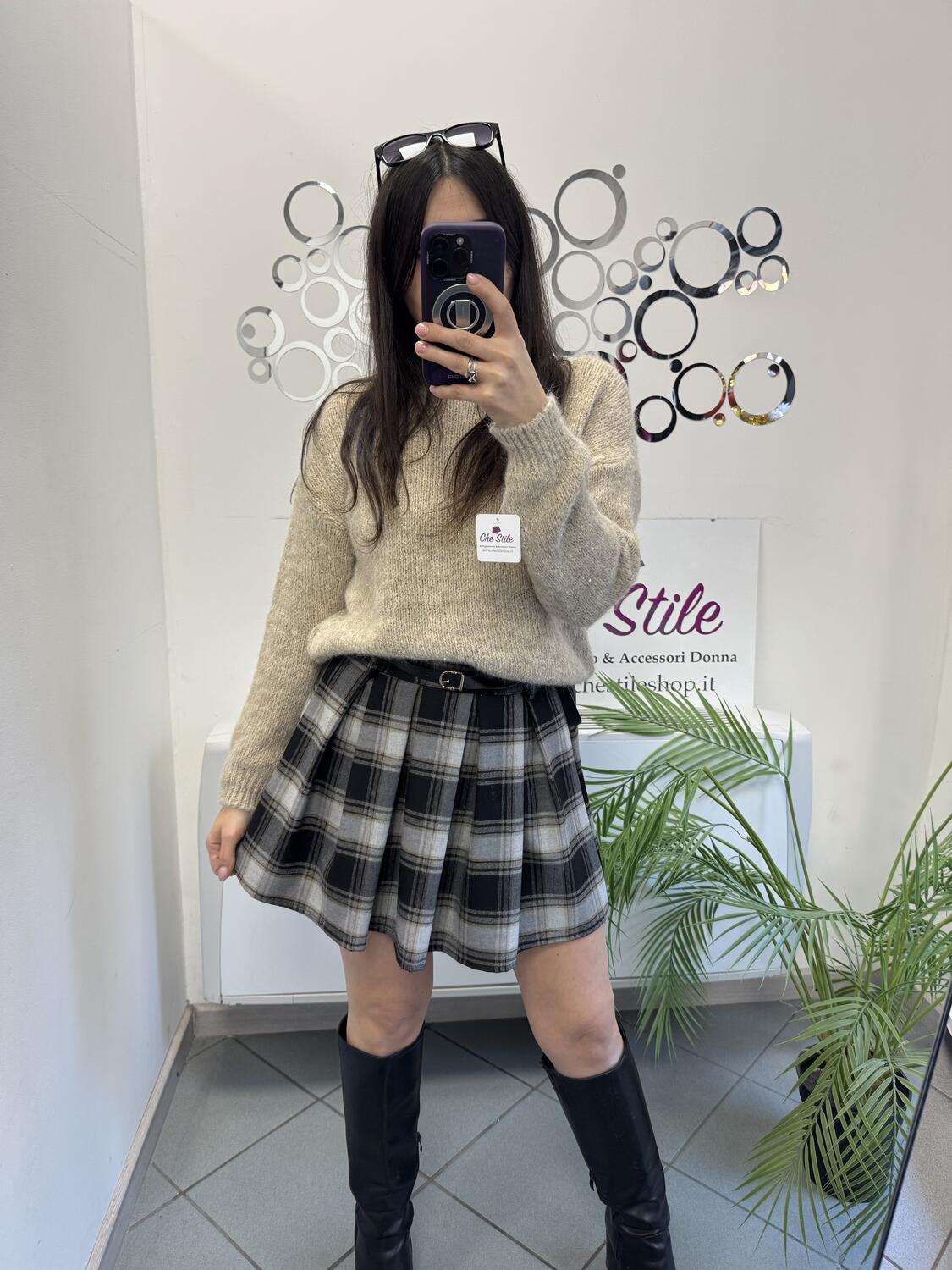 NOVITÀ Mini gonna a scacchi con cinturina