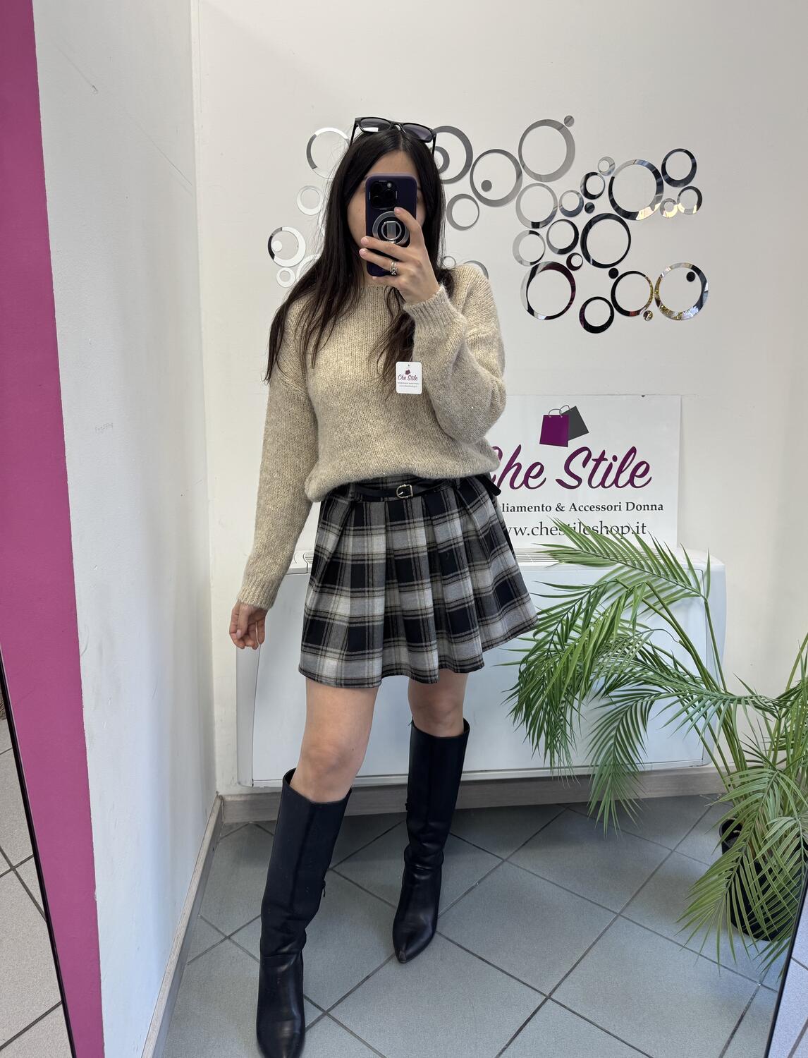 NOVITÀ Mini gonna a scacchi con cinturina