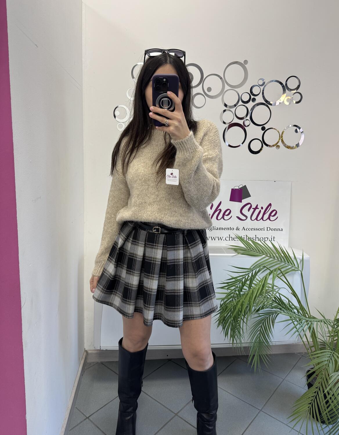 NOVITÀ Mini gonna a scacchi con cinturina