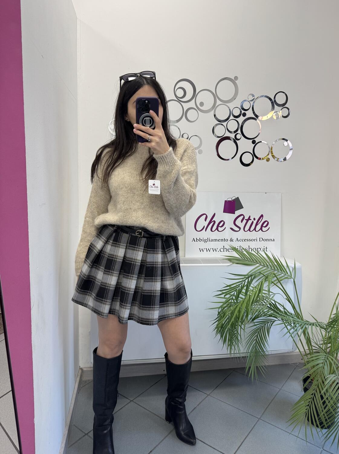 NOVITÀ Mini gonna a scacchi con cinturina