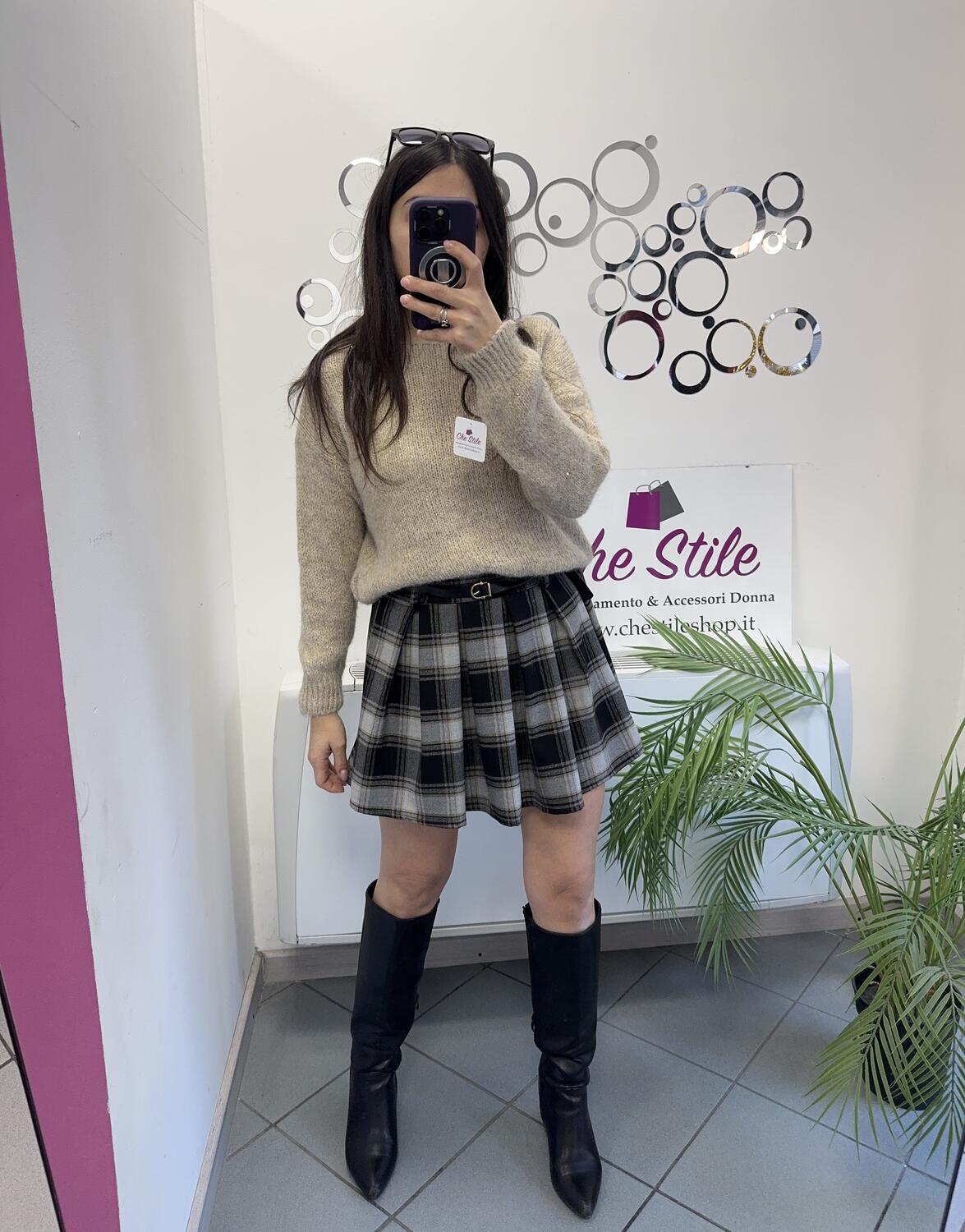 NOVITÀ Mini gonna a scacchi con cinturina