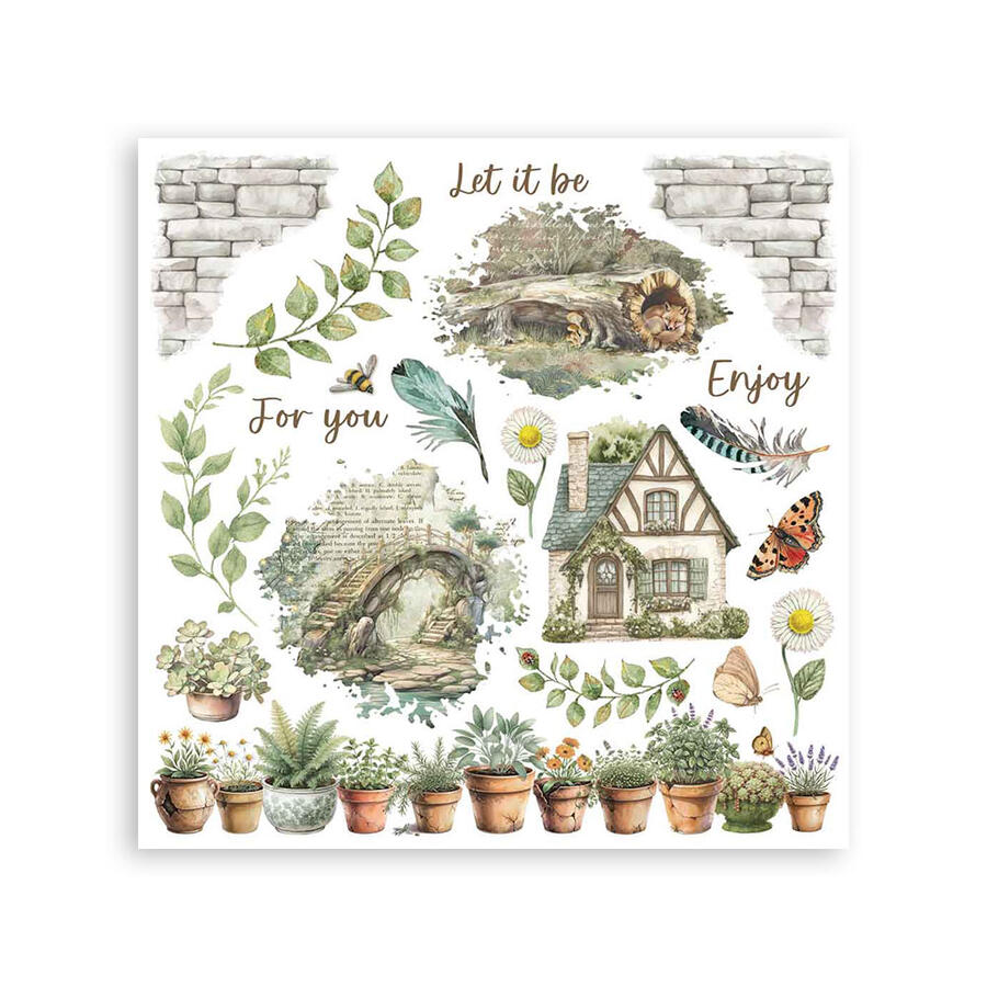 Rub on kit Herbarium Silvae 6 pagine