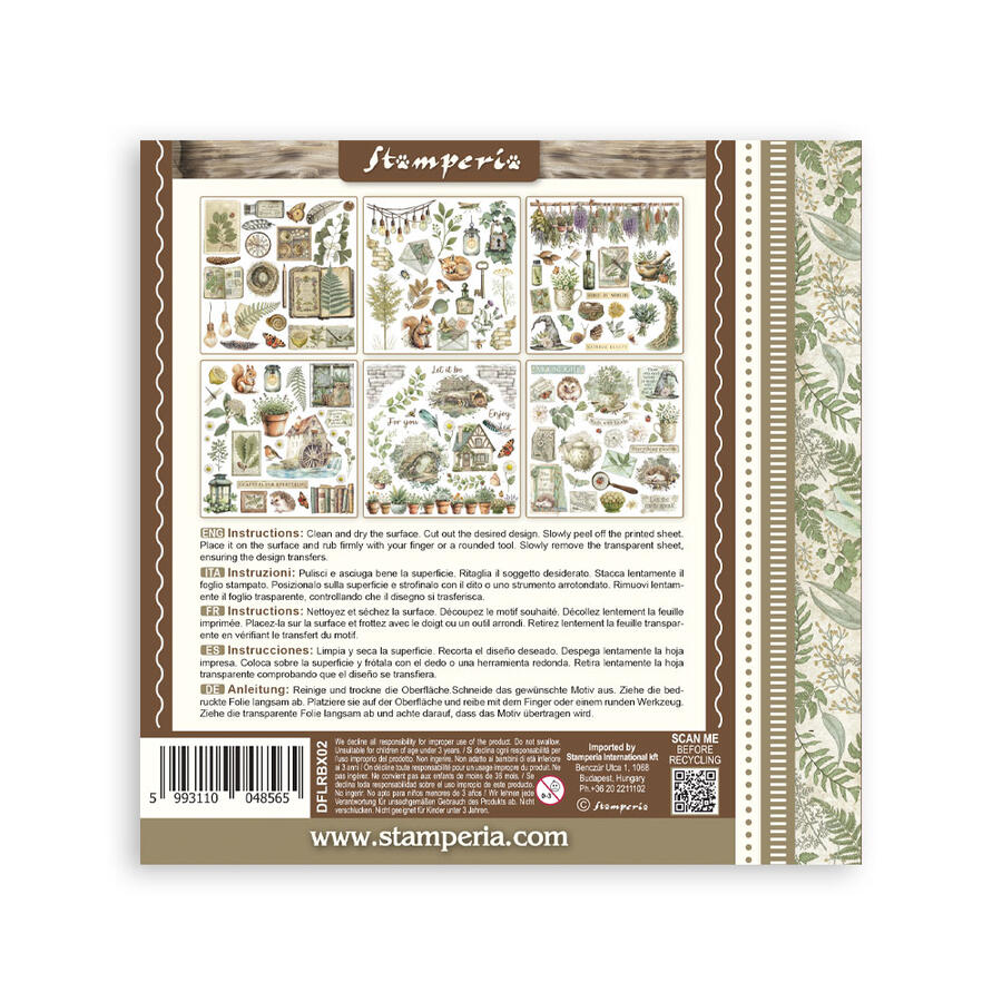 Rub on kit Herbarium Silvae 6 pagine