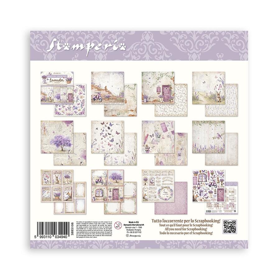 Blocco 10 fogli 30,5 x 30,5 Double Face Lavender