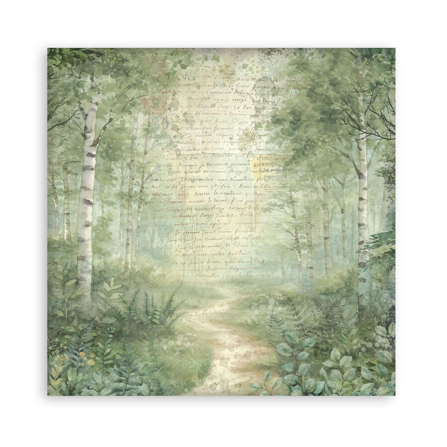 Blocco 10 fogli 30,5 x 30,5 Double Face Backgrounds Herbarium Silvae