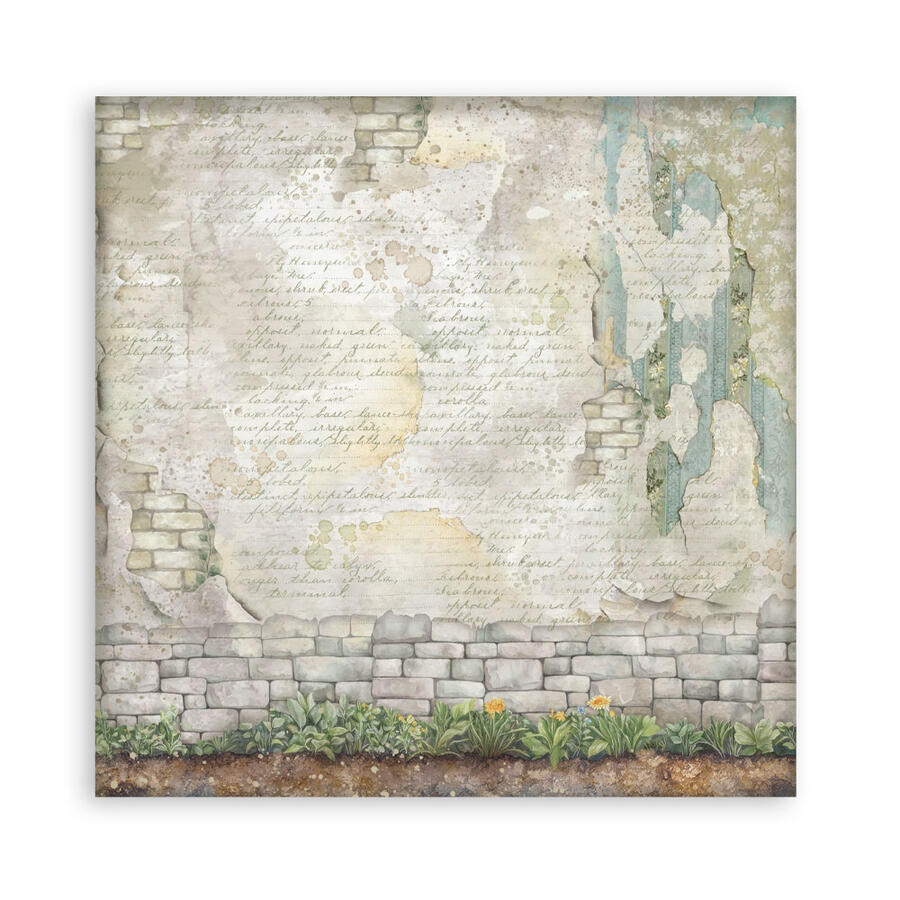 Blocco 10 fogli 30,5 x 30,5 Double Face Backgrounds Herbarium Silvae