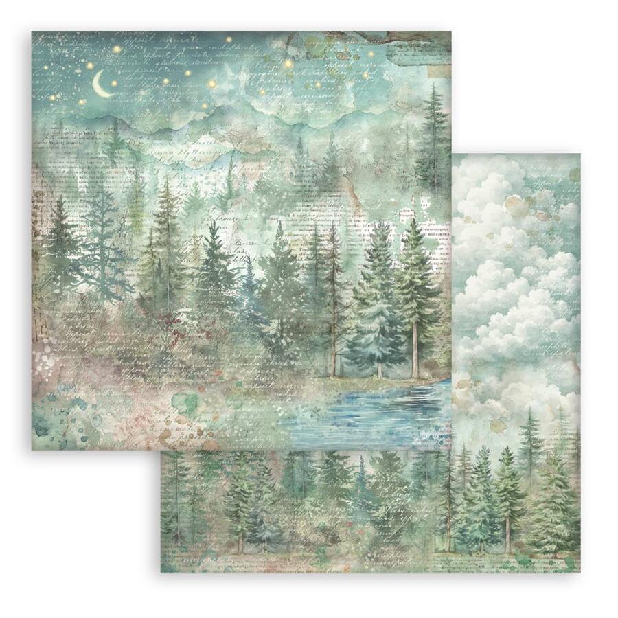 Blocco 10 fogli 30,5 x 30,5 Double Face Backgrounds Herbarium Silvae