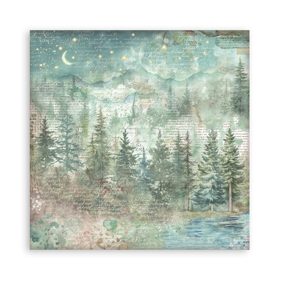 Blocco 10 fogli 30,5 x 30,5 Double Face Backgrounds Herbarium Silvae