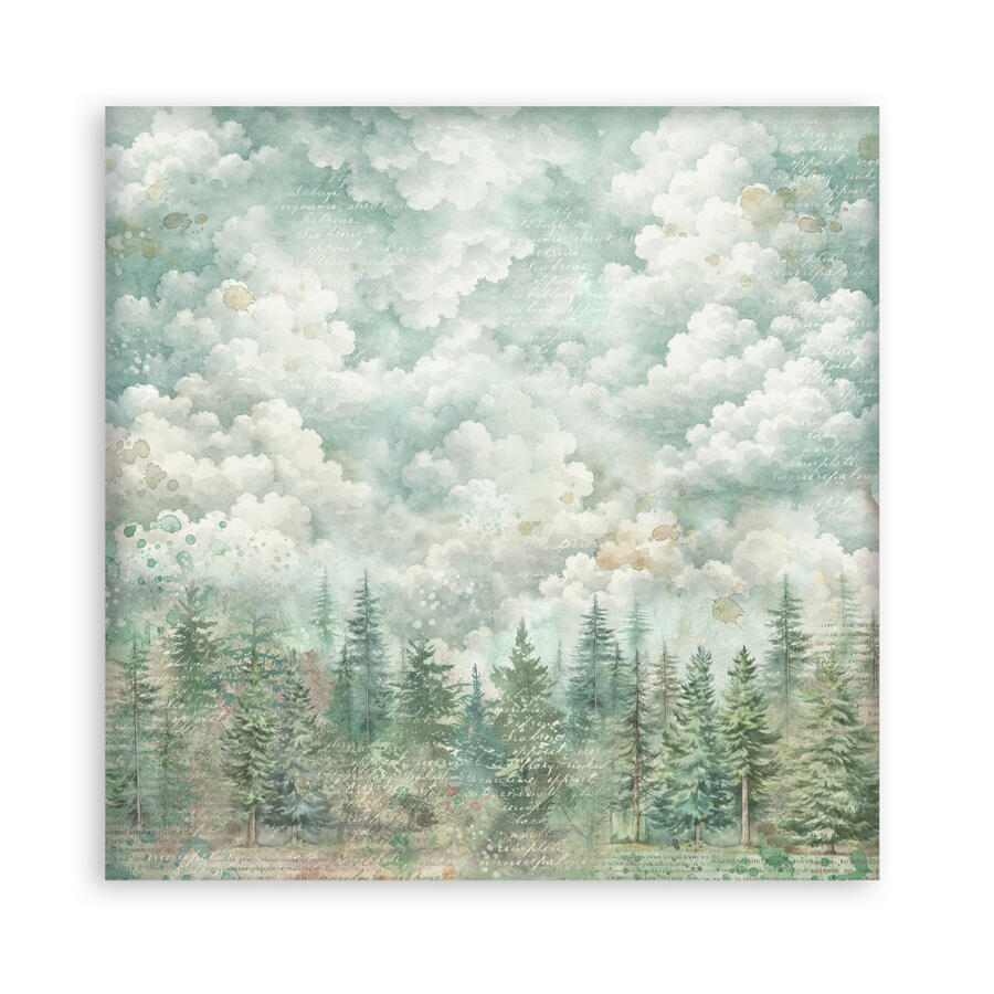 Blocco 10 fogli 30,5 x 30,5 Double Face Backgrounds Herbarium Silvae