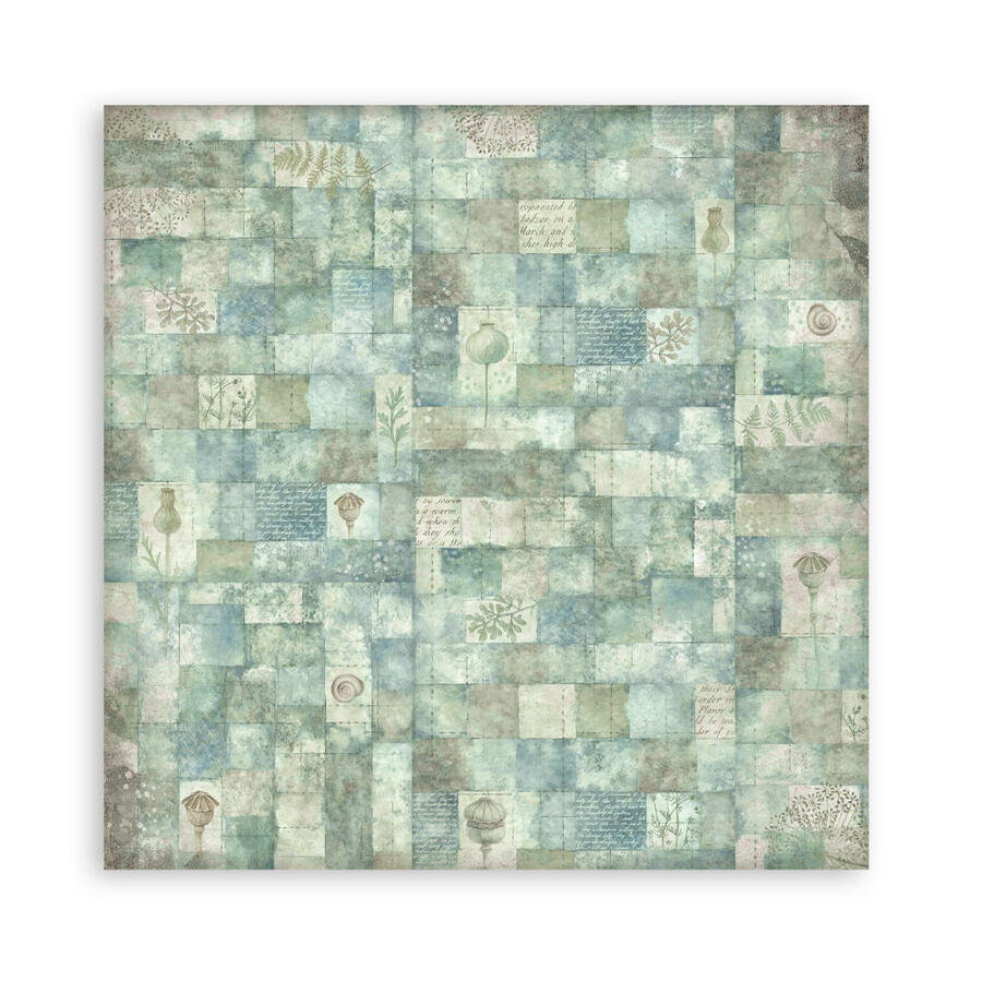 Blocco 10 fogli 30,5 x 30,5 Double Face Backgrounds Herbarium Silvae