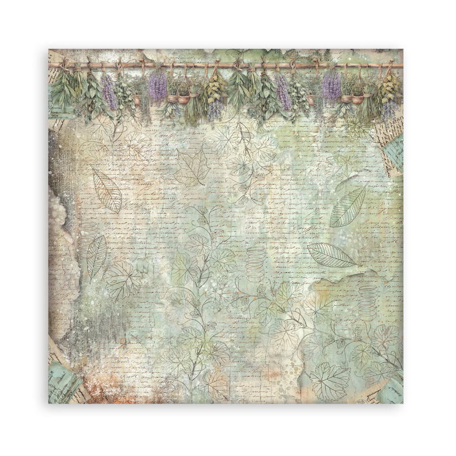 Blocco 10 fogli 30,5 x 30,5 Double Face Backgrounds Herbarium Silvae