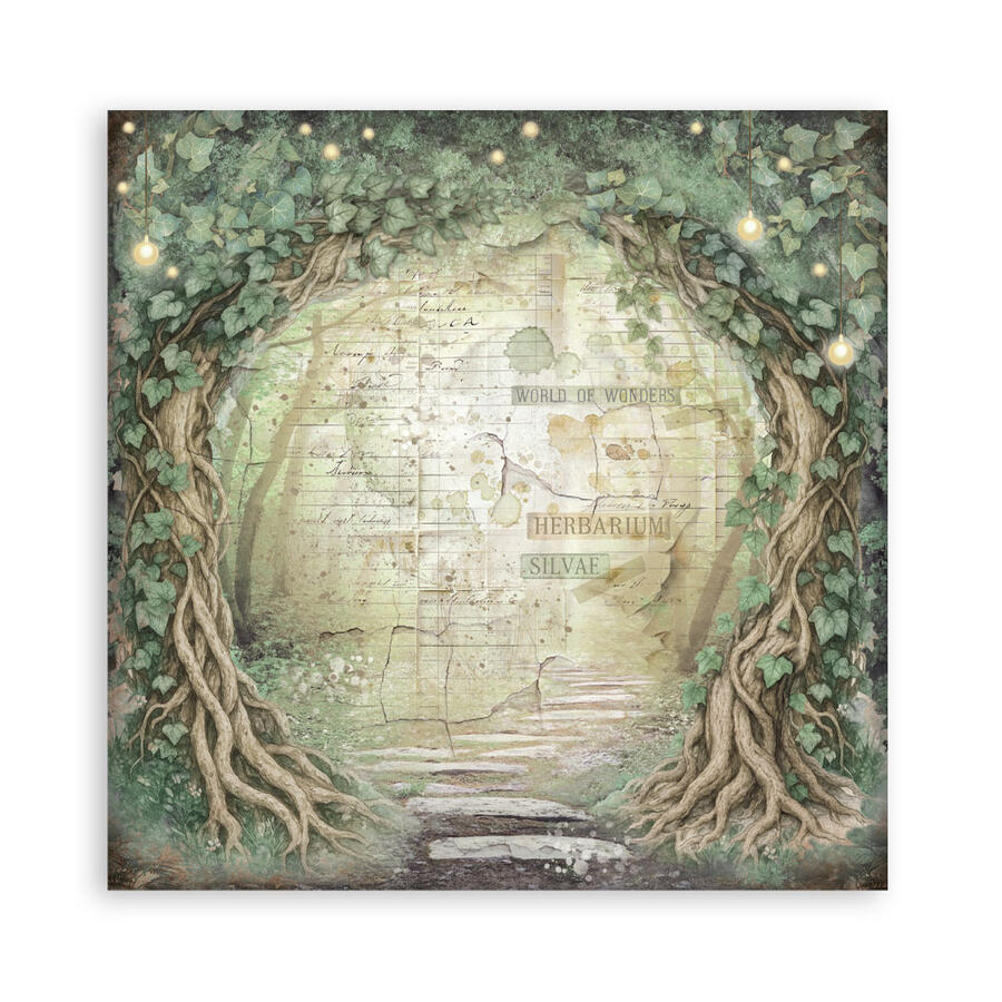 Blocco 10 fogli 20,3 x 20,3 Double face Herbarium Silvae