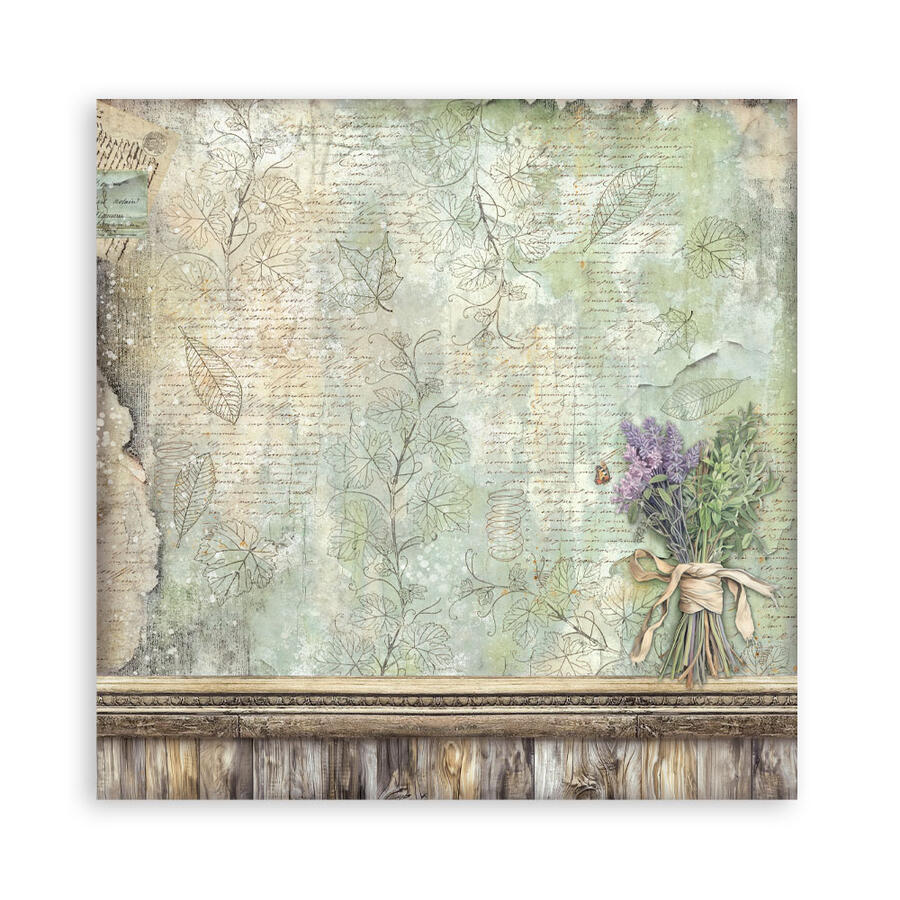 Blocco 10 fogli 20,3 x 20,3 Double face Herbarium Silvae