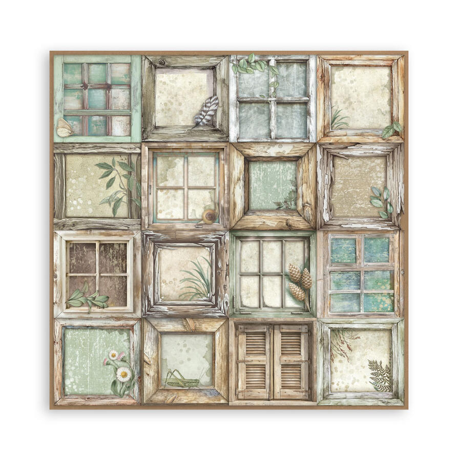 Blocco 10 fogli 20,3 x 20,3 Double face Herbarium Silvae