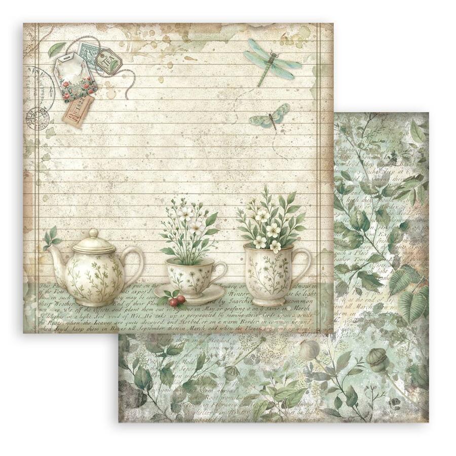 Blocco 10 fogli 20,3 x 20,3 Double face Herbarium Silvae