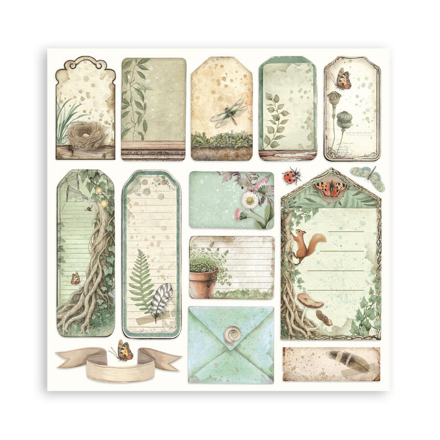 Blocco 10 fogli 20,3 x 20,3 Double face Herbarium Silvae