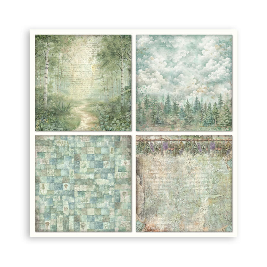 Blocco 22 fogli 20,3 x 20,3 Single Face Herbarium Silvae