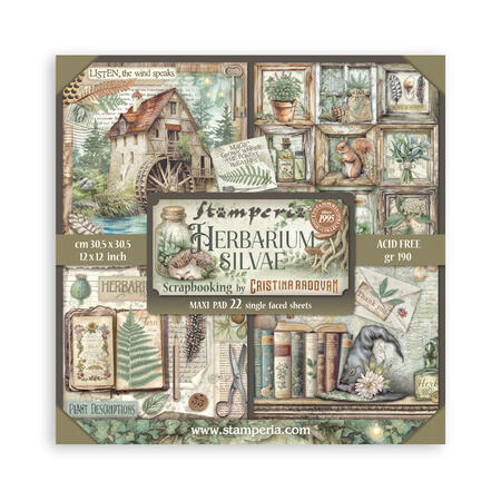 Blocco 22 fogli 30,5 x 30,5 Single Face Herbarium Silvae