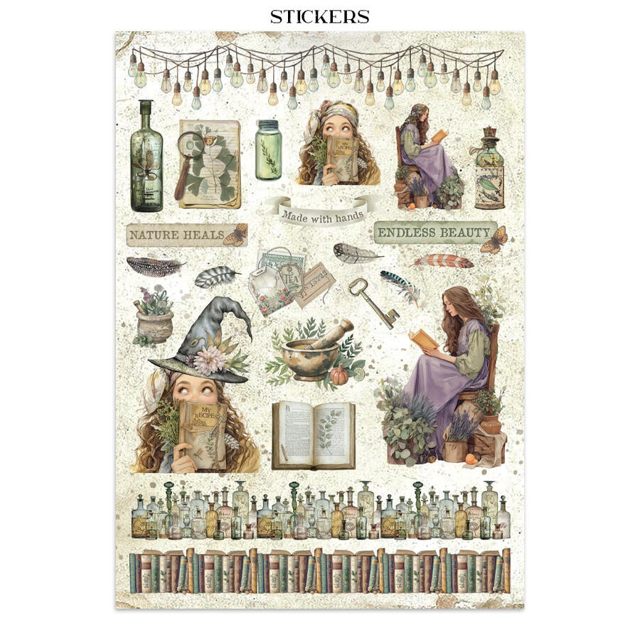 Junk Journal stickers, cut-outs, backgrounds Herbarium Silvae