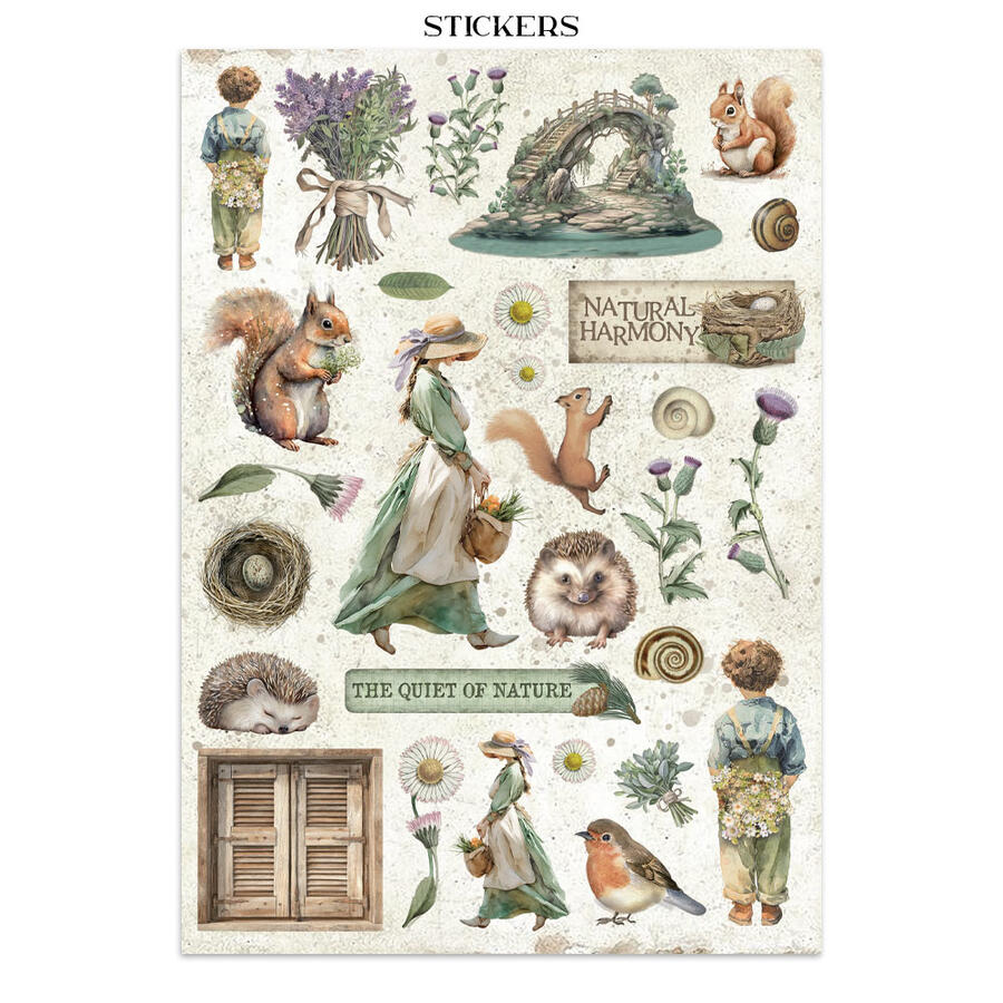 Junk Journal stickers, cut-outs, backgrounds Herbarium Silvae