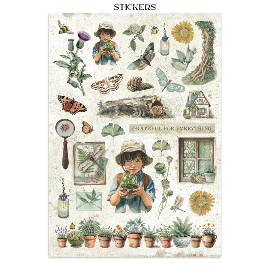 Junk Journal stickers, cut-outs, backgrounds Herbarium Silvae