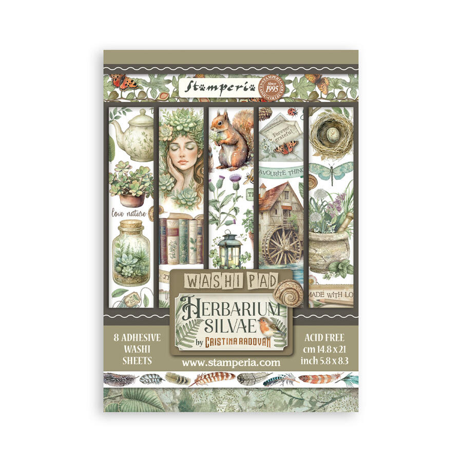 Washi Pad 8 sheets A5 Herbarium Silvae