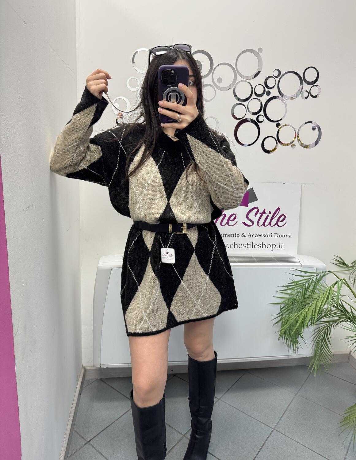 NOVITÀ Abito/maxi pull rombi