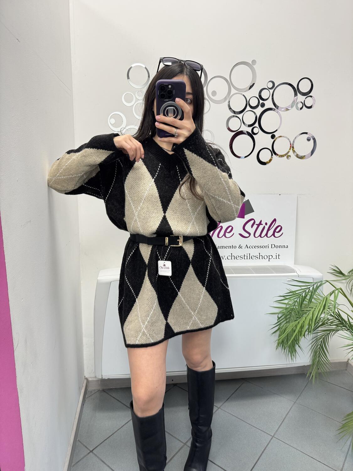 NOVITÀ Abito/maxi pull rombi