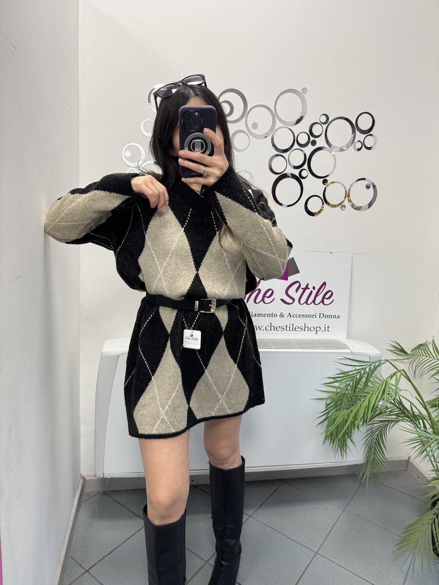 NOVITÀ Abito/maxi pull rombi