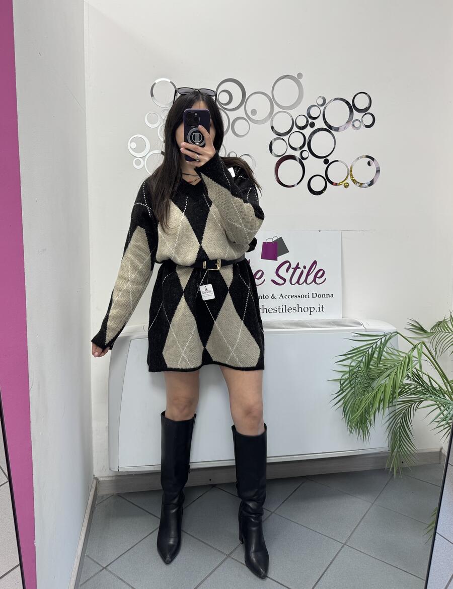 NOVITÀ Abito/maxi pull rombi