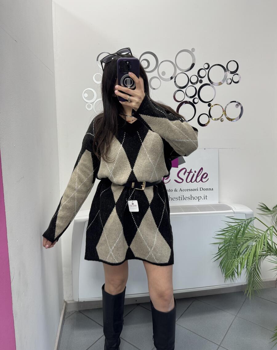 NOVITÀ Abito/maxi pull rombi