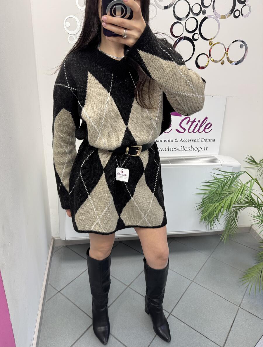 NOVITÀ Abito/maxi pull rombi