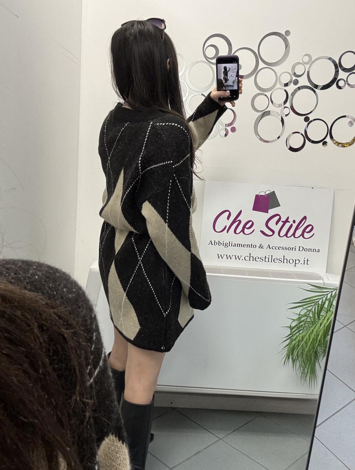 NOVITÀ Abito/maxi pull rombi