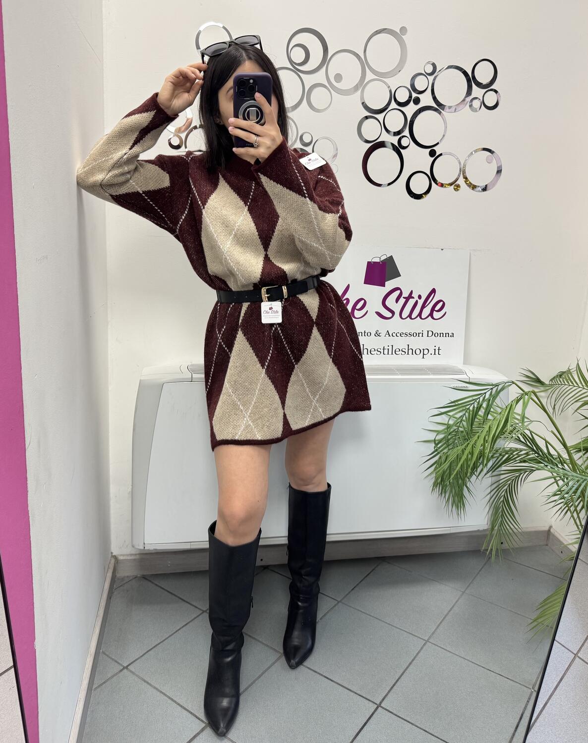 NOVITÀ Abito/maxi pull rombi