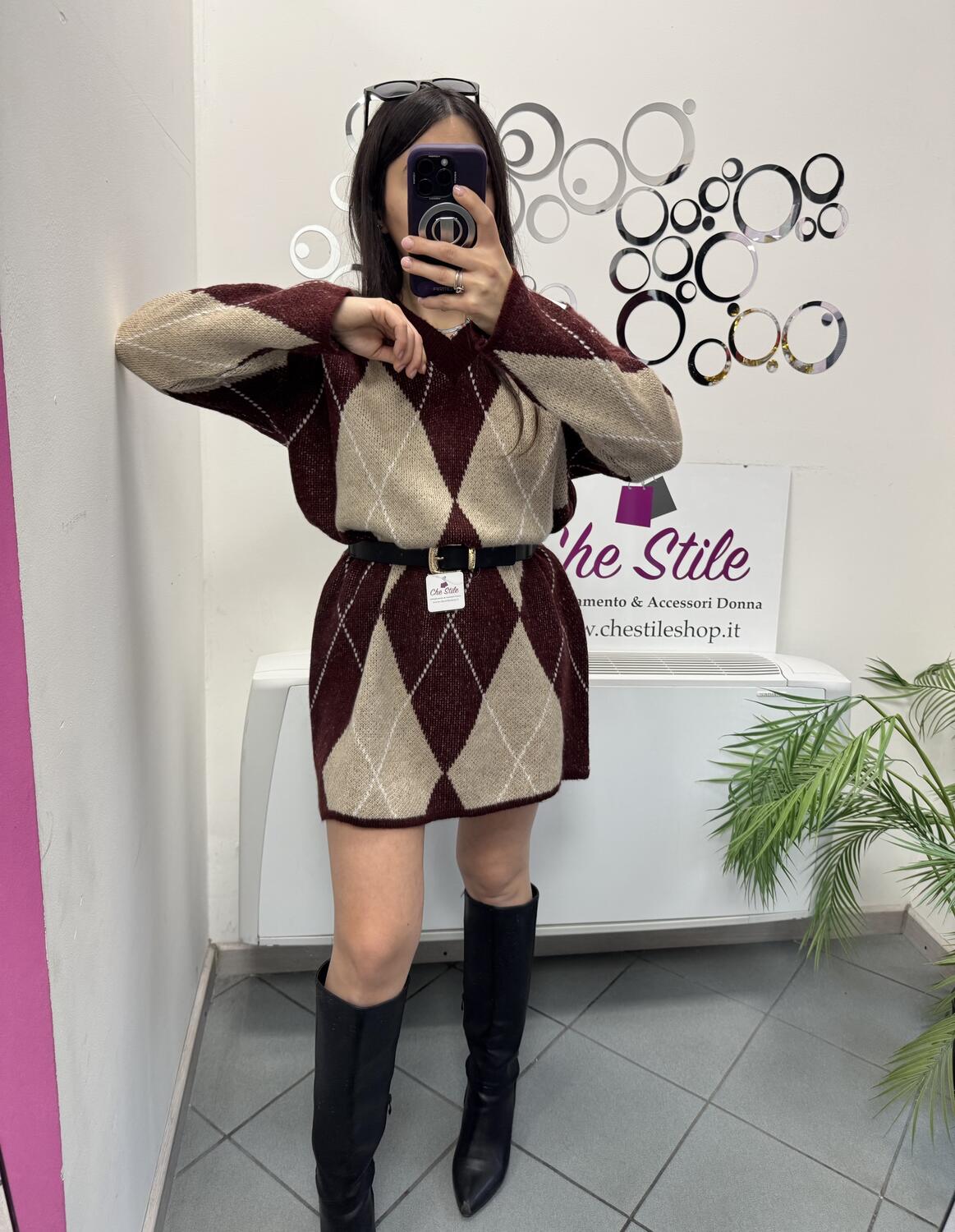 NOVITÀ Abito/maxi pull rombi