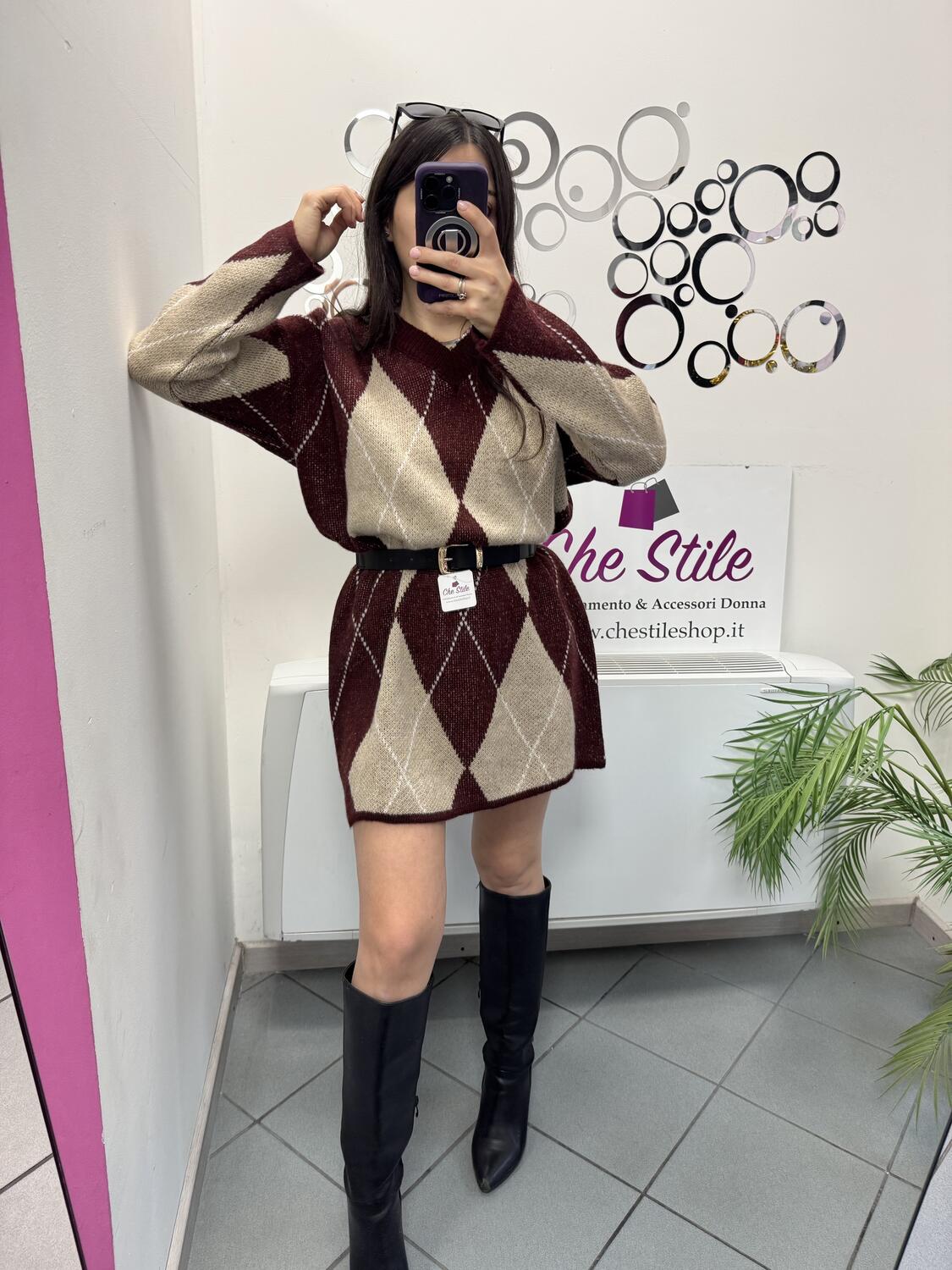 NOVITÀ Abito/maxi pull rombi