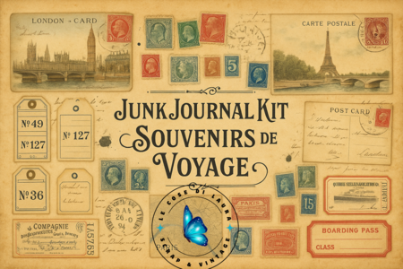 Kit digitale per junk Journal Souvenirs de Voyage