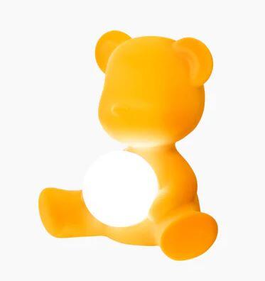 Lampada da Tavolo e da Terra Teddy Girl Velluto Flock dark Gold di Qeeboo  Pronta Consegna