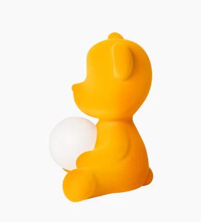 Lampada da Tavolo e da Terra Teddy Girl Velluto Flock dark Gold di Qeeboo  Pronta Consegna