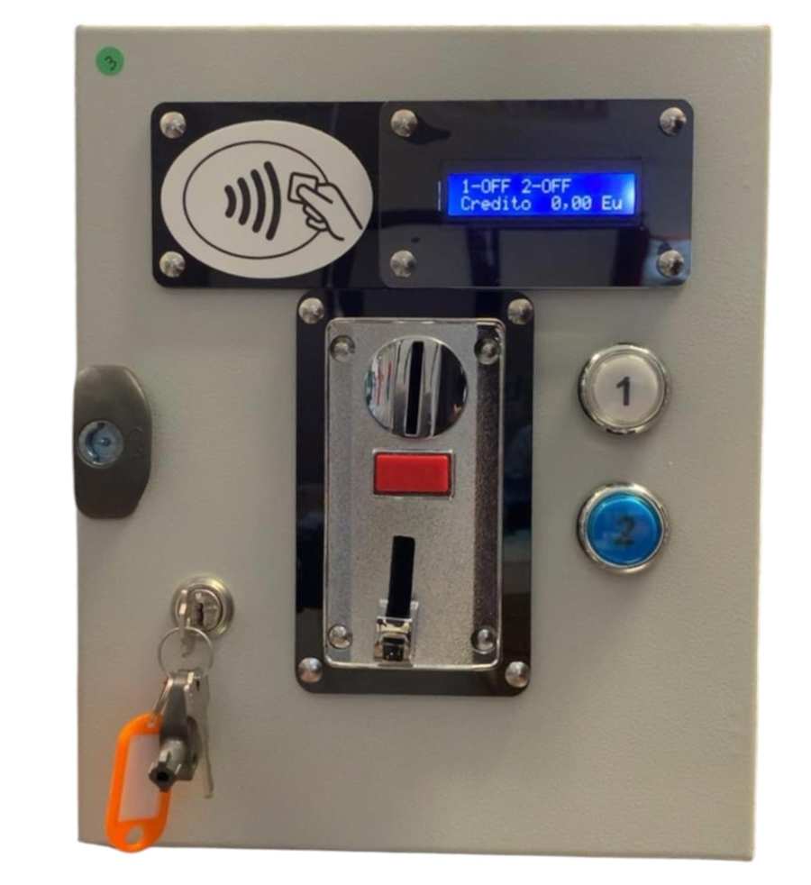 Gettoniera a Monete + RFID per 2 Lavatrici Professionali con Avvio START