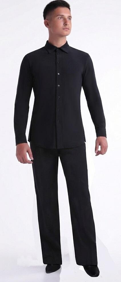 Men's Shirt with Side Slits for Latin and Standard Dances 9-0016