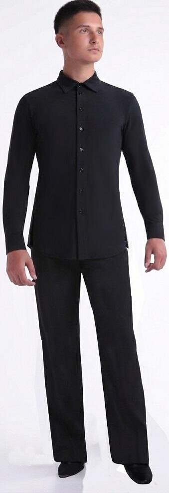 Men's Shirt with Side Slits for Latin and Standard Dances 9-0016