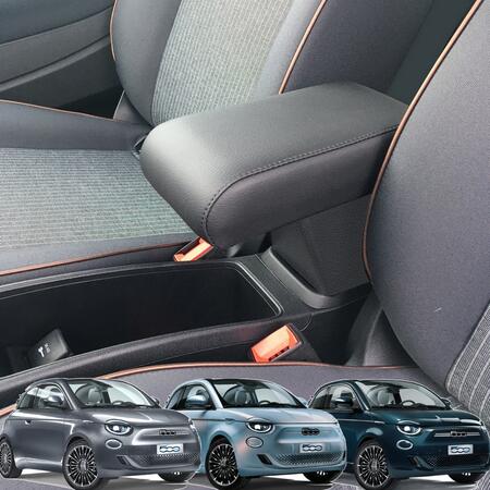 Accoudoir mod. PREMIUM réglable en longueur avec porte-objet pour Fiat 500 Hybrid depuis 2026