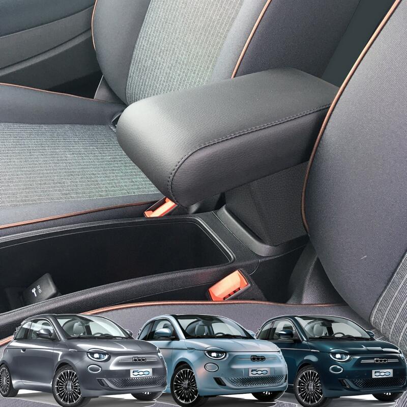 Accoudoir mod. PREMIUM réglable en longueur avec porte-objet pour Fiat 500 Hybrid depuis 2026