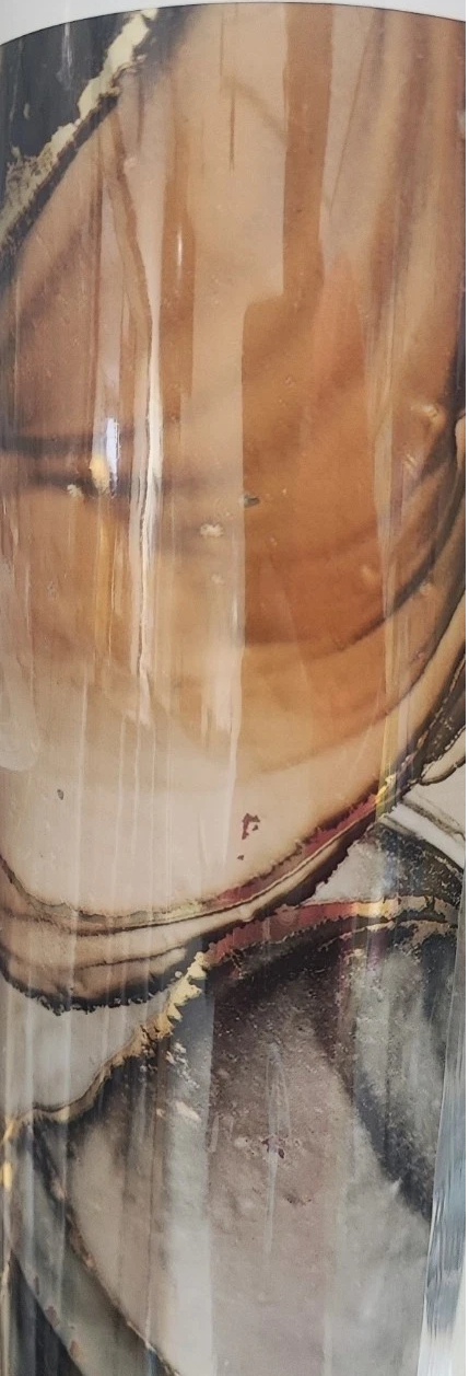 PANNELLO ADESIVO EFFETTO MARMO MARRONE E DORATO PVC DECORAZIONE 120 X 300cm