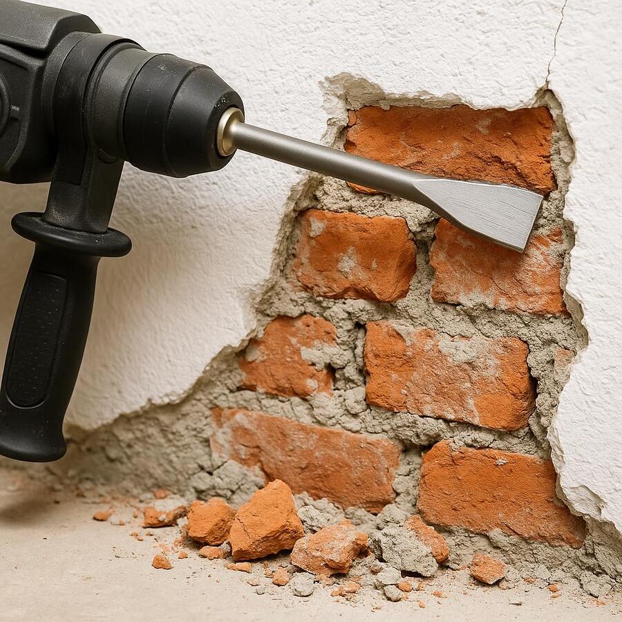 Set Punte Trapano SDS Plus 10 Pezzi + 2 Scalpelli Piatti per Cemento + Valigia